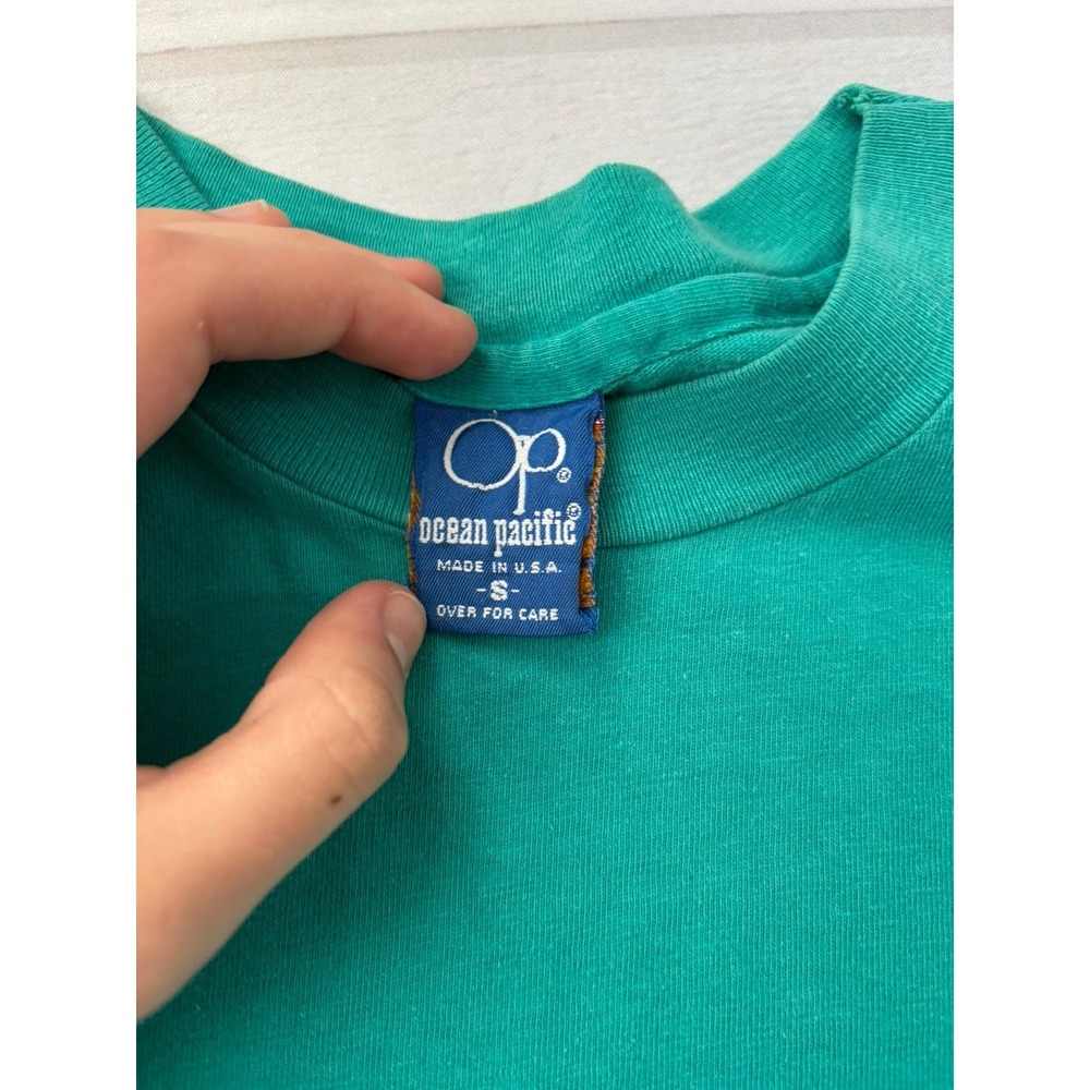 Vintage Ocean Pacific Men's Single Stitch Surf Beach Graphic T-shirt Small - Picture 4 of 7